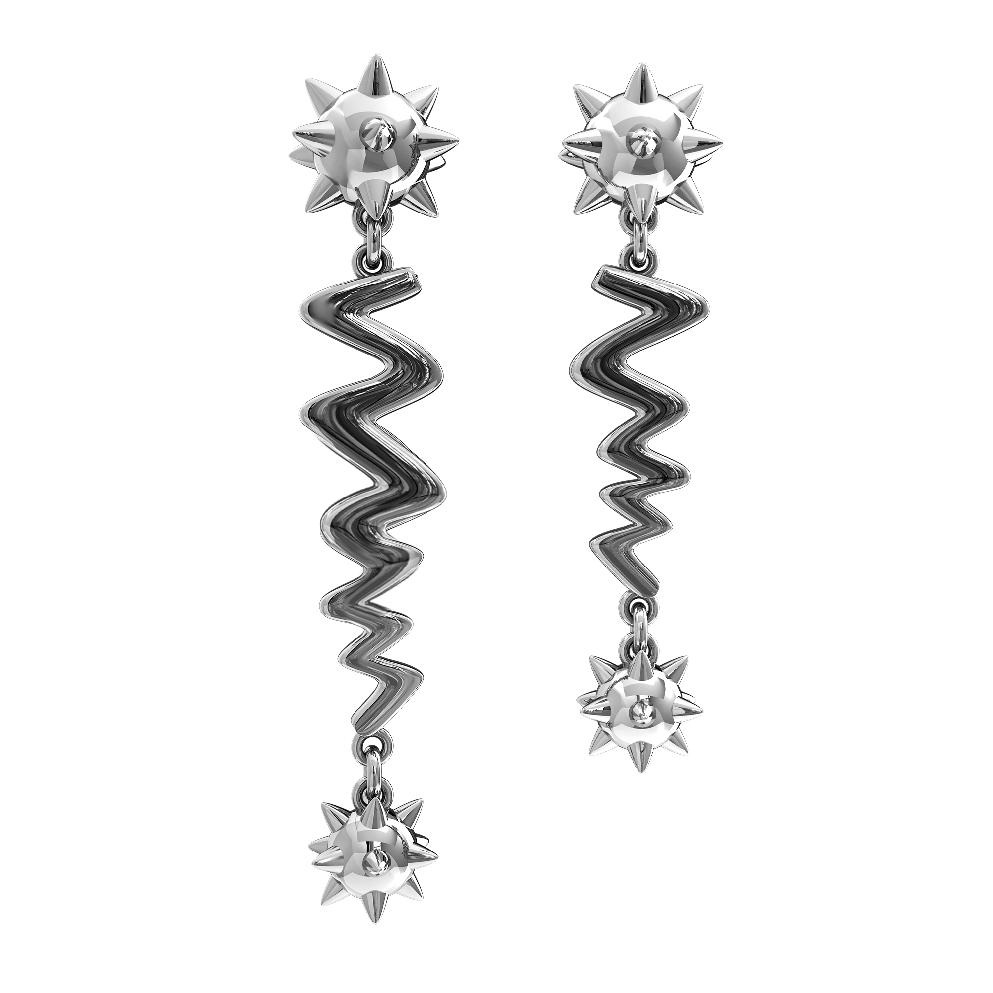 Spiked Lightning Earrings - Fragile Base