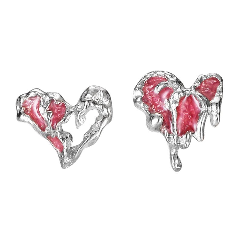 Melted Heart Earrings - Fragile Base