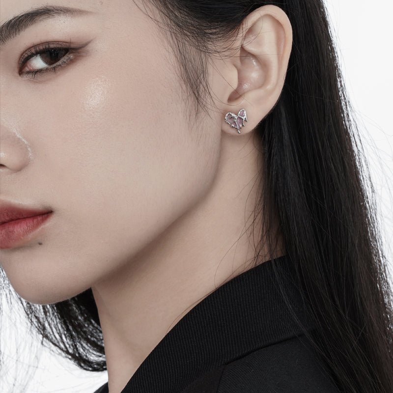 Melted Heart Earrings - Fragile Base