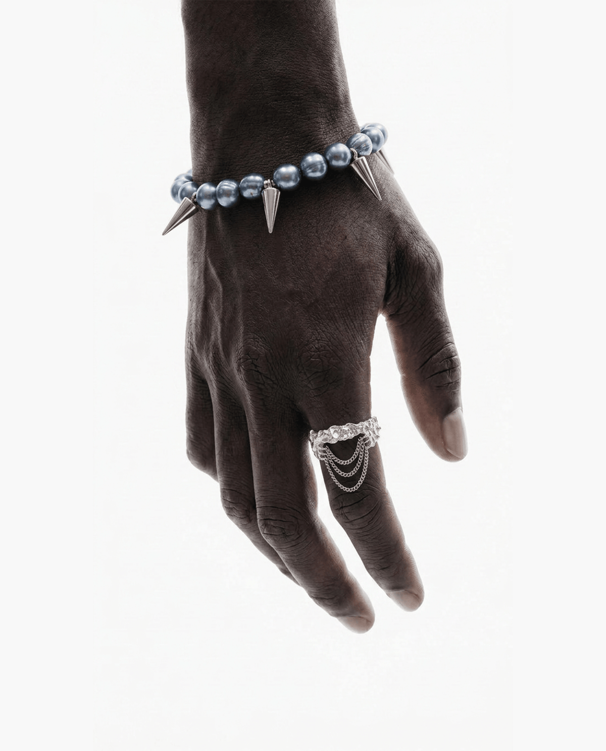 Fragile Base NOX Spike Bracelet, pearl and spike bracelet